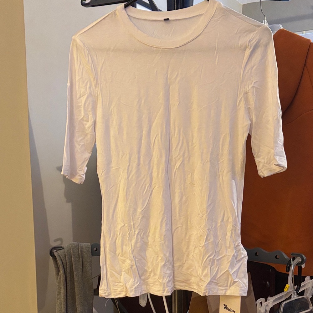 White Half-Sleeve T-Shirt